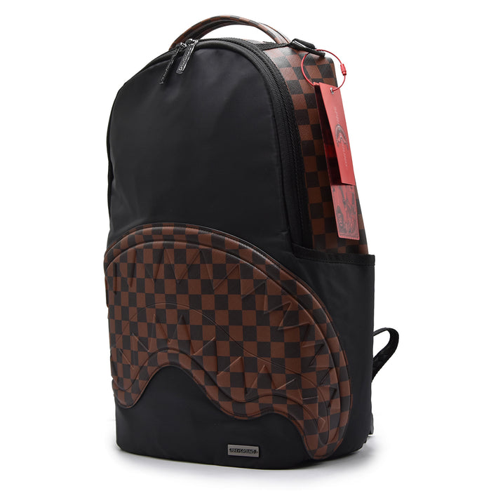 Zaino Sprayground Nero Con Bocca Scacchi Marrone THE HERO DLX