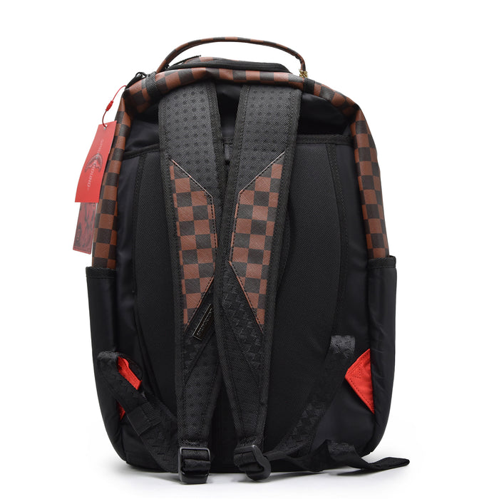 Zaino Sprayground Nero Con Bocca Scacchi Marrone THE HERO DLX