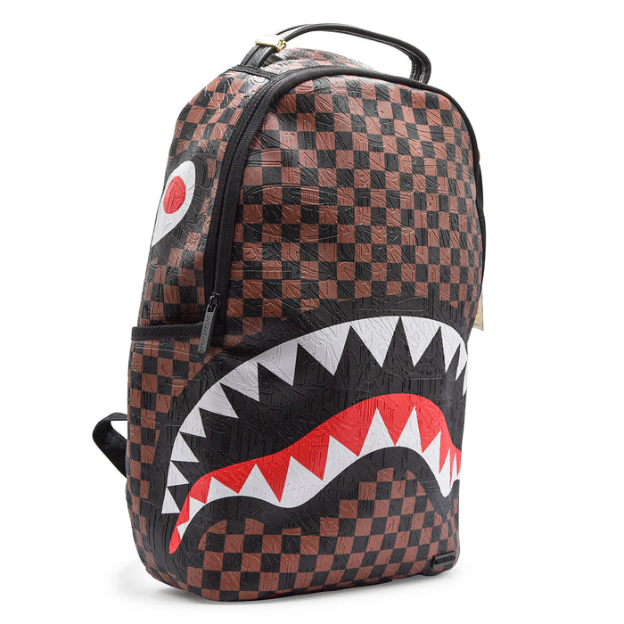 Sprayground Zaino CHECK 2 EMBOSS Bocca Shark E Scacchi Iconici