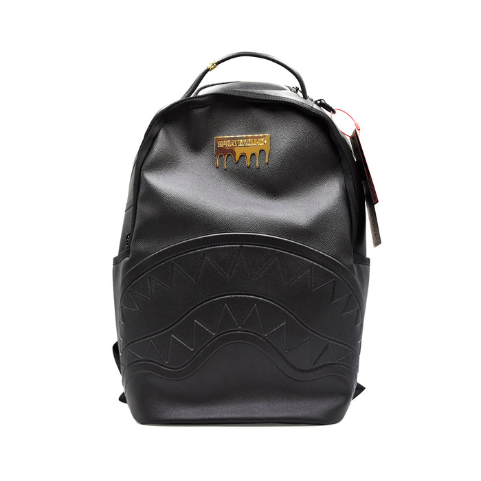 Zaino Sprayground Nero Tessuto Total Black Con Targhetta Oro