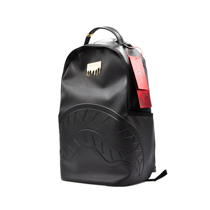 Zaino Sprayground Nero Tessuto Total Black Con Targhetta Oro