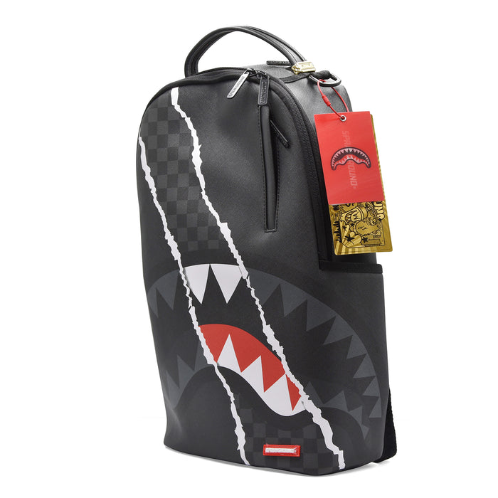 Zaino Sprayground Unisex Nero Center Rip Revealing Gray Check