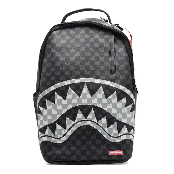 Zaino Sprayground Drip Check Shark Backpack Nero Grigio Bianco