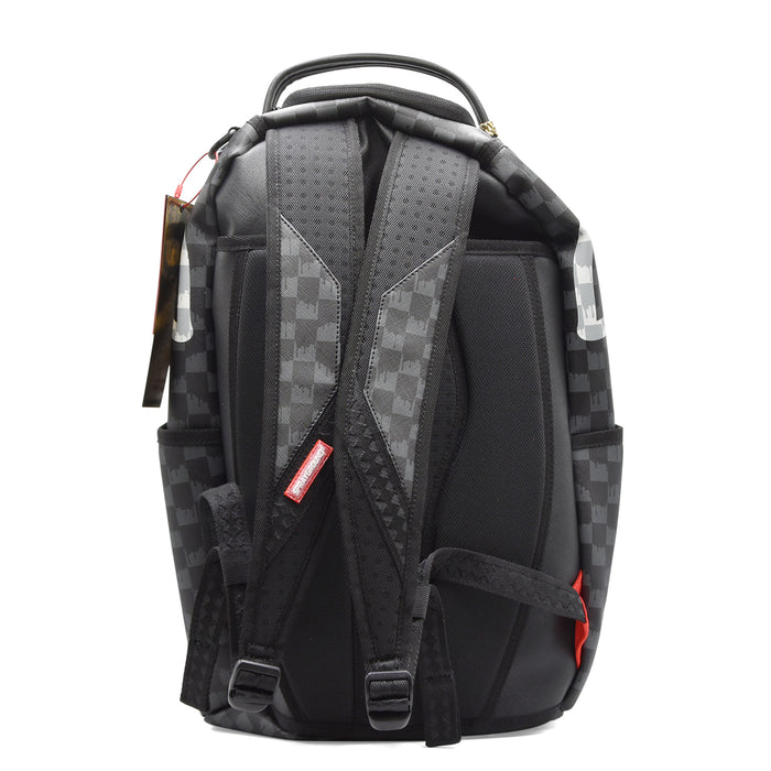Zaino Sprayground Drip Check Shark Backpack Nero Grigio Bianco