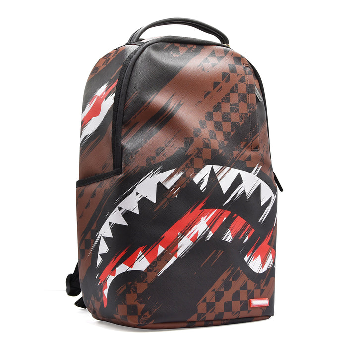 Zaino Sprayground Smeared Grunge Marrone Nero Con Stampa Shark