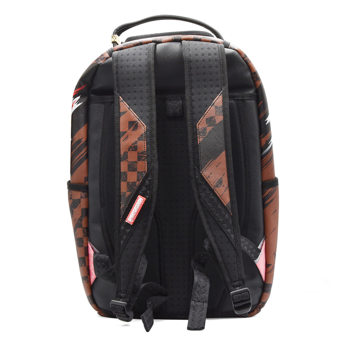 Zaino Sprayground Smeared Grunge Marrone Nero Con Stampa Shark