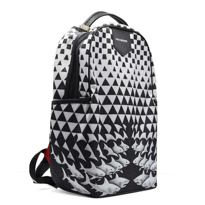 Sprayground Zaino Eschark Unisex Tessuto Resistente Bianco Nero