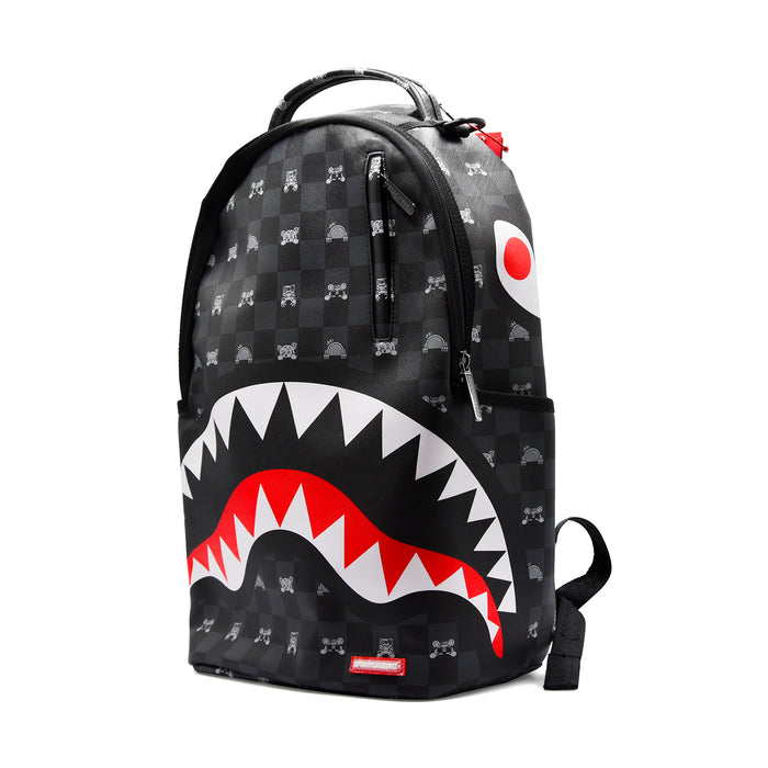 Sprayground Zaino Unisex Nero Grigio Peeking Character Check
