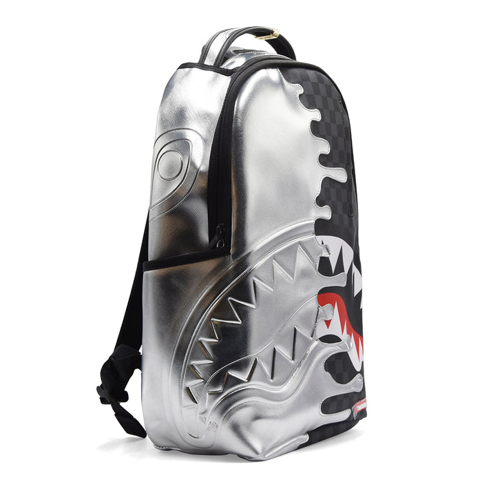 Zaino Sprayground SILVER SIDE Con Bocca E Scacchi Neri Iconici