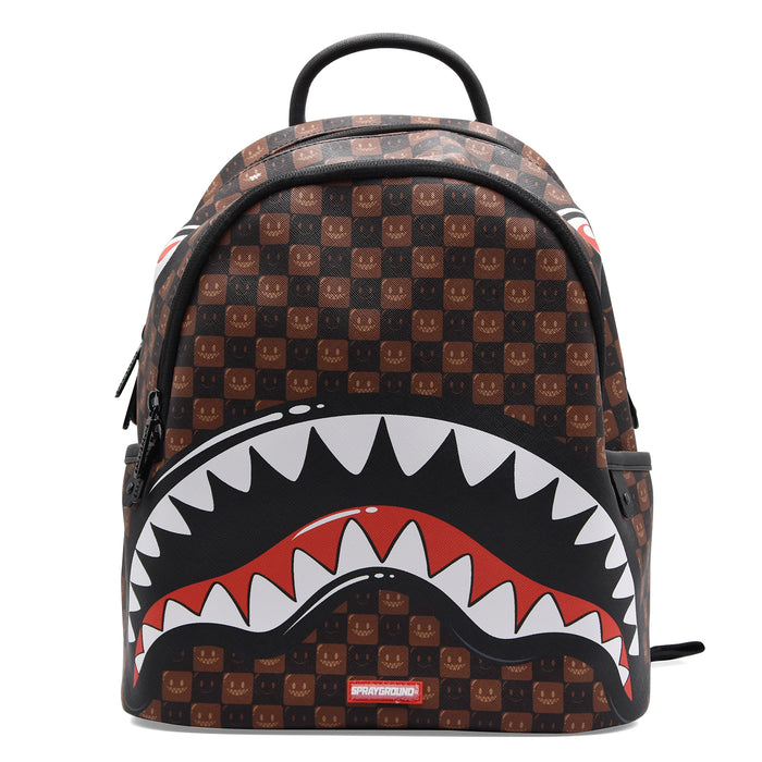Zaino Sprayground Sharks In Paris WTF Bubble Brown Check Savage