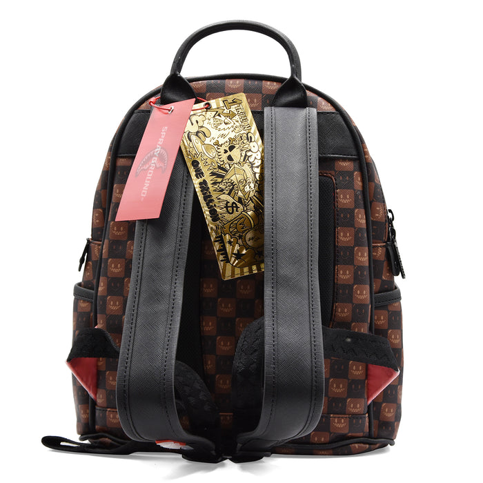 Zaino Sprayground Sharks In Paris WTF Bubble Brown Check Savage