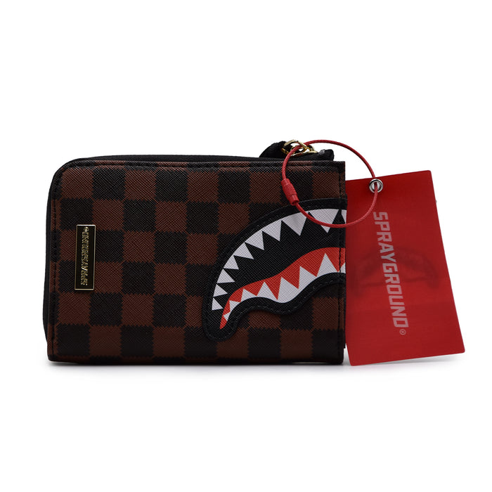 Sprayground SHARKS IN PARIS Black and Brown Pouch with Mouth