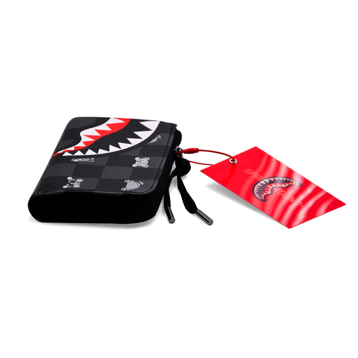 Portafoglio Sprayground Scacchi Neri Grigi Peeking Character