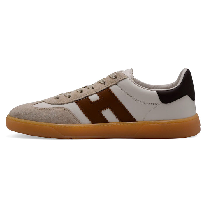 Sneakers Hogan Cool Uomo Avorio Beige Marrone Soletta In Memory