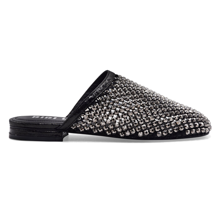 Bibi Lou Women's JAY MULE Black Rhinestone Mesh Upper Clogs