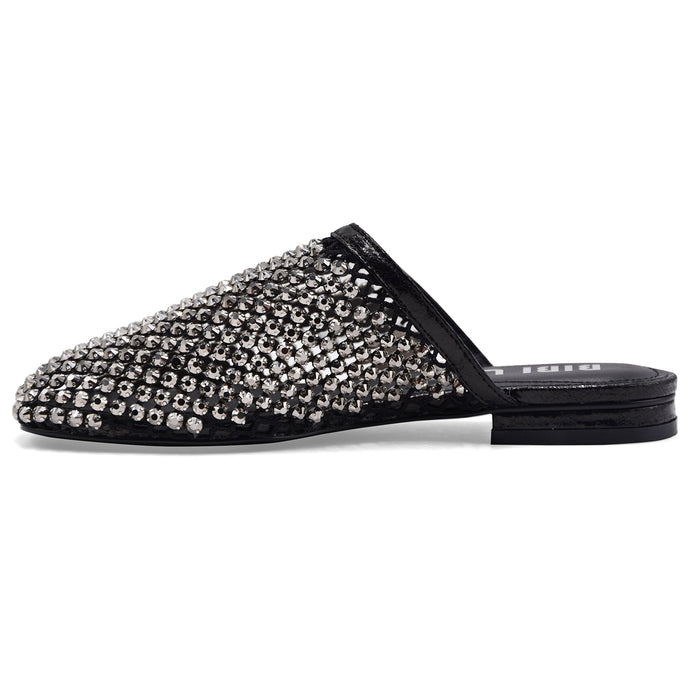 Bibi Lou Women's JAY MULE Black Rhinestone Mesh Upper Clogs