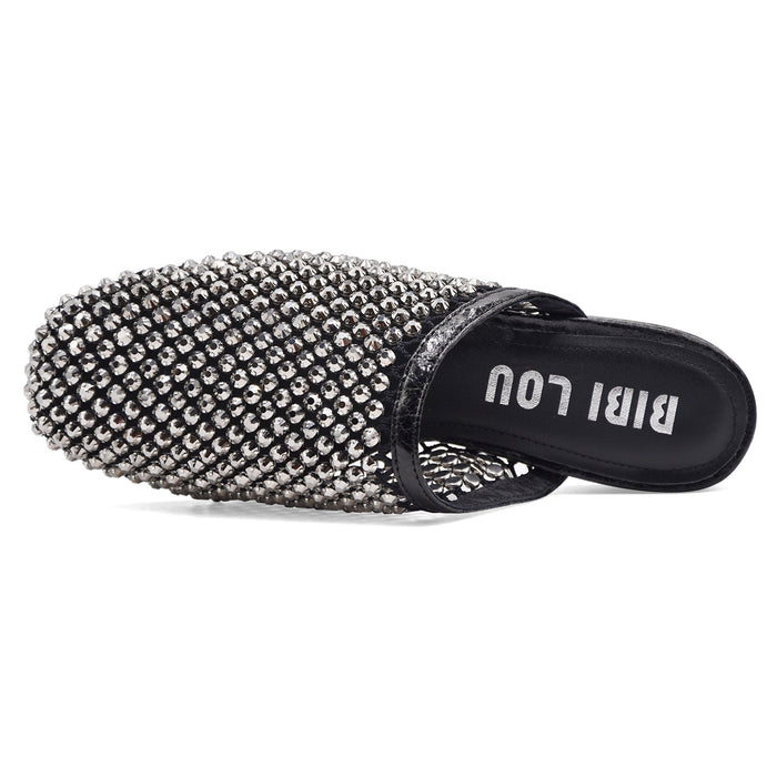 Bibi Lou Women's JAY MULE Black Rhinestone Mesh Upper Clogs
