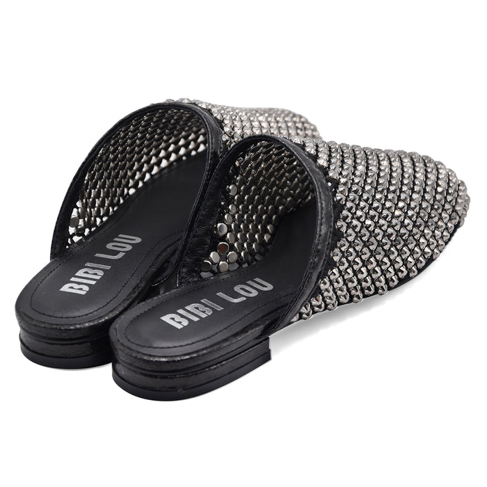 Bibi Lou Women's JAY MULE Black Rhinestone Mesh Upper Clogs