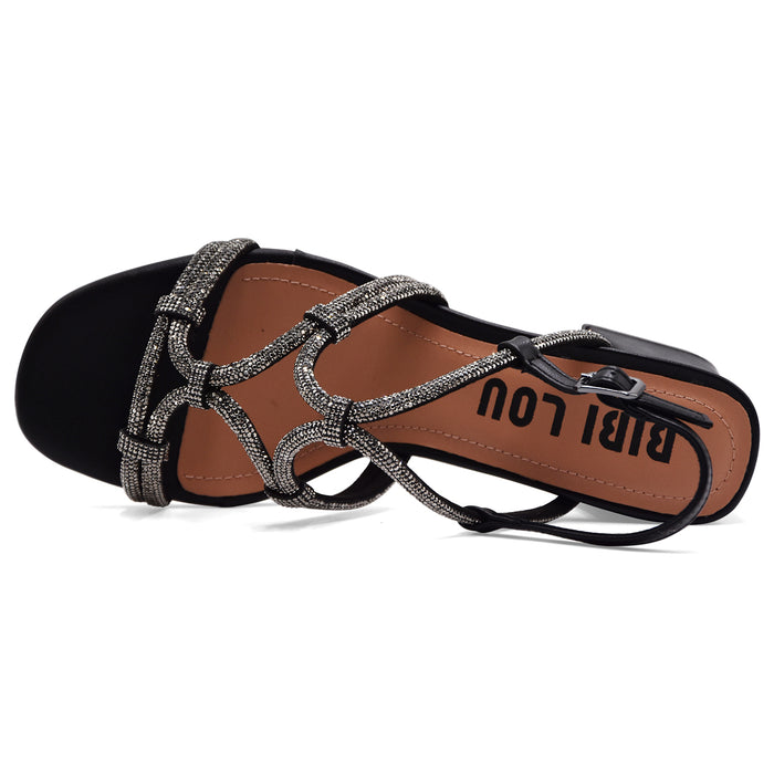 Sandali Bibi Lou QUAIL SANDAL Donna Nero Con Strass Applicati
