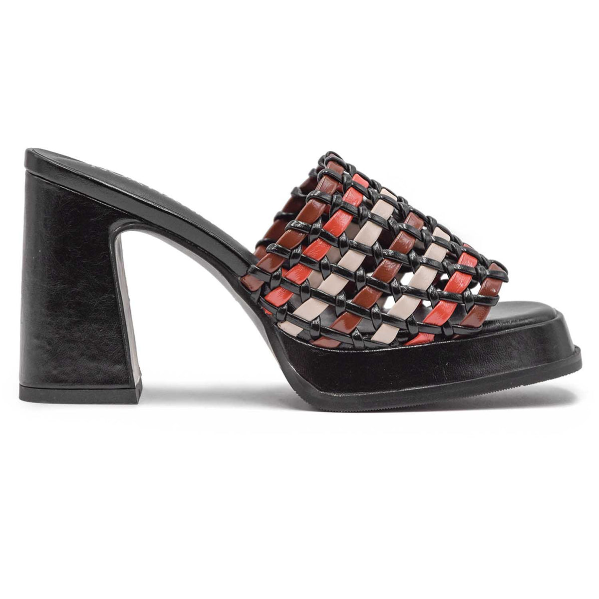 Sandali Donna BUFFALO NOA GREEK SANDAL - Tacco 4.5cm, Vegan, Suola In Gomma, Colore Nero