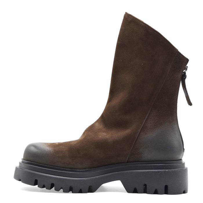 Stivaletti Mat:20 Da Donna 9800 In Vero Nabuck Marrone Con Zip