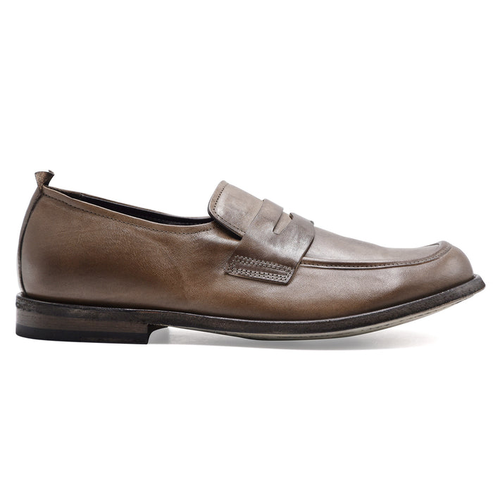 Mocassini Shoto Uomo 9833 Pelle Tonalità Piombo Made In Italy