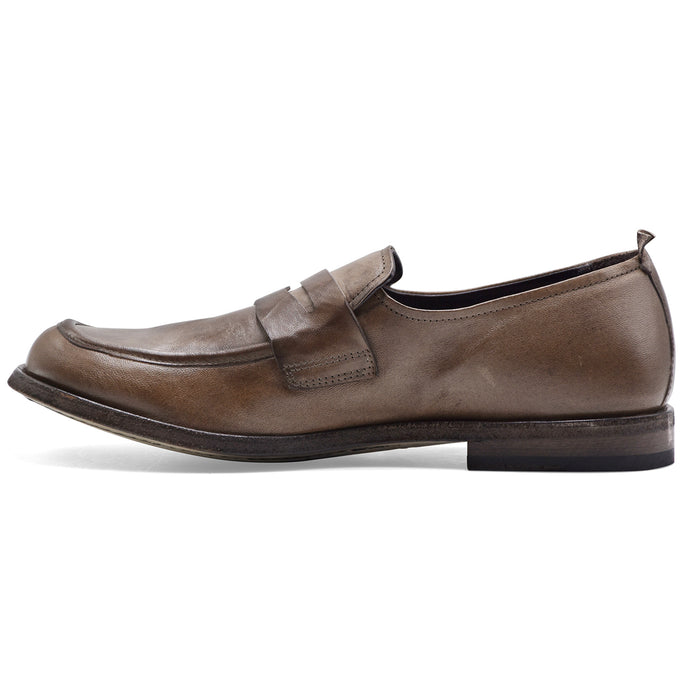 Mocassini Shoto Uomo 9833 Pelle Tonalità Piombo Made In Italy