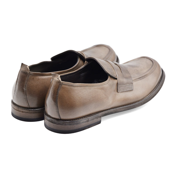 Mocassini Shoto Uomo 9833 Pelle Tonalità Piombo Made In Italy