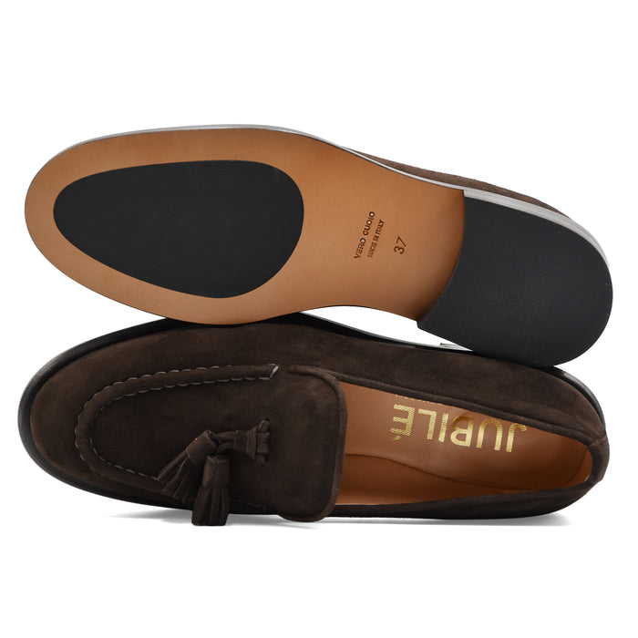 Mocassini Jubilé Donna 9905SL Pelle Scamosciata Testa Di Moro