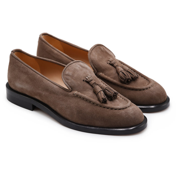 Mocassini Jubilé Donna Con Nappine In Pelle Scamosciata Taupe