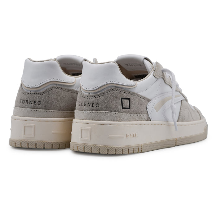 Sneakers D.A.T.E. Uomo "Torneo Colored" Bianco Dettagli Beige