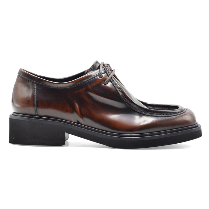 Allacciate Mat:20 Donna A605 In Pelle Marrone Modello Ingegnere