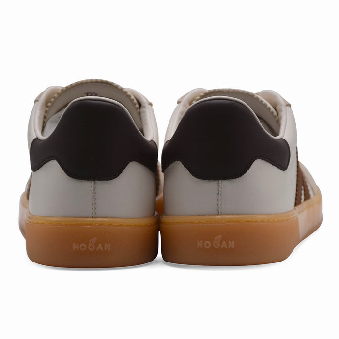 Sneakers Hogan Cool Uomo Avorio Beige Marrone Soletta In Memory
