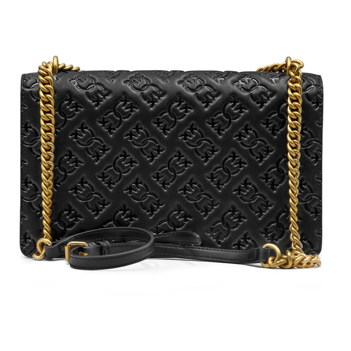 Pinko Black Bag Love One Prints Logo Imprinted Technique Imprimé