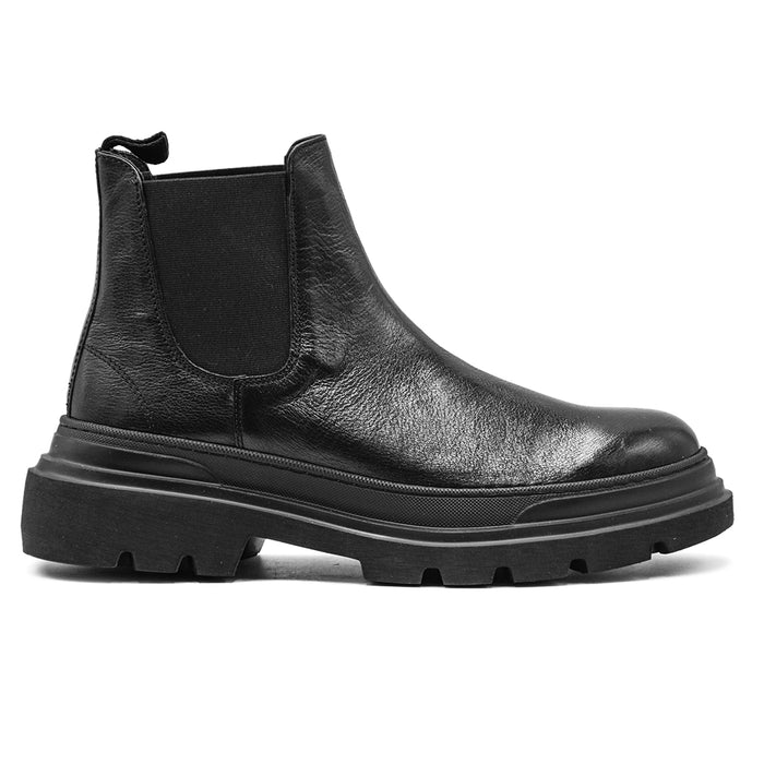 Chelsea Stivaletto Uomo Nero Pelle Stivaletto Suola Track