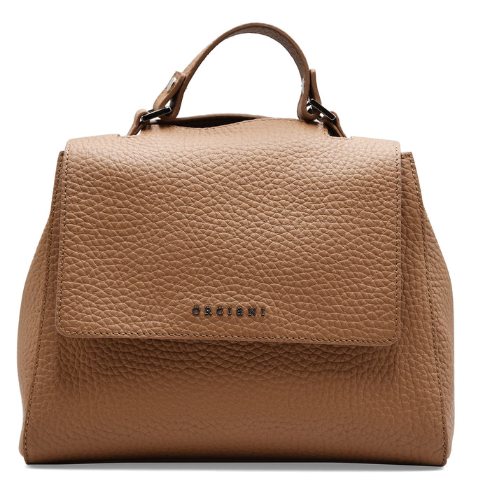 Borsa Orciani Sveva Soft Piccola Biscotto Pelle Con Tracolla