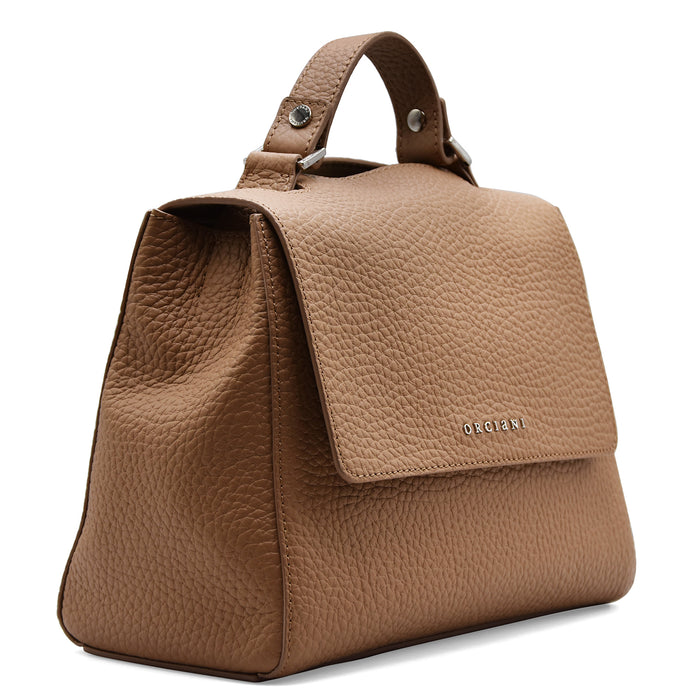 Borsa Orciani Sveva Soft Piccola Biscotto Pelle Con Tracolla