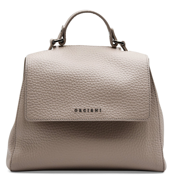 Borsa Orciani Sveva Soft Piccola Sabbia In Pelle Con Tracolla
