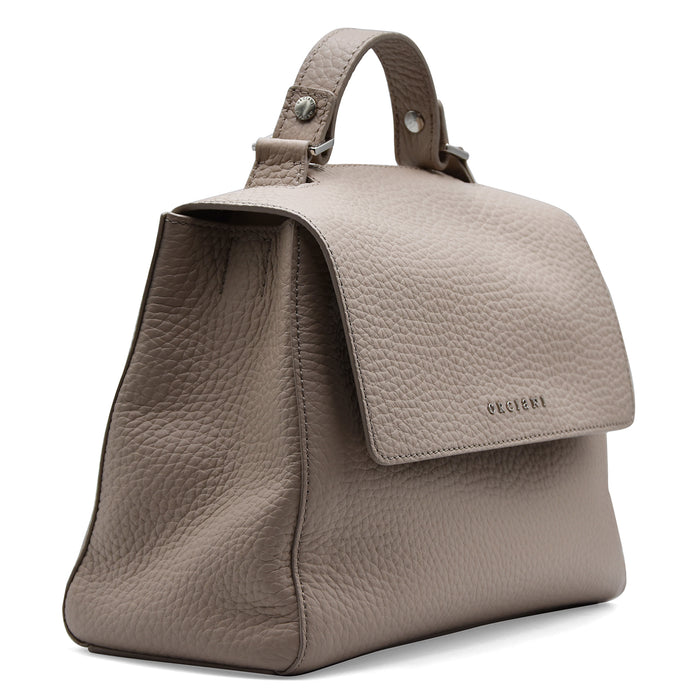 Borsa Orciani Sveva Soft Piccola Sabbia In Pelle Con Tracolla