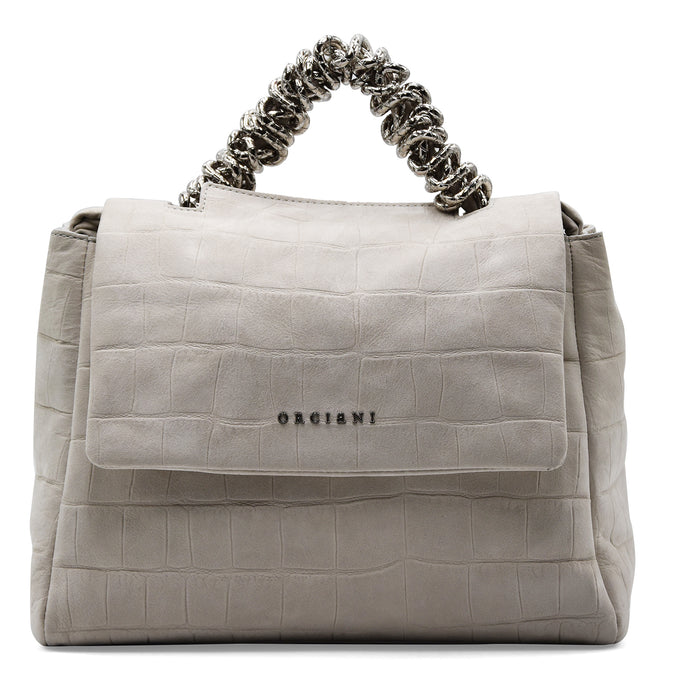 Borsa Orciani Sveva Twilight Piccola Gesso Nabuk Stampa Cocco