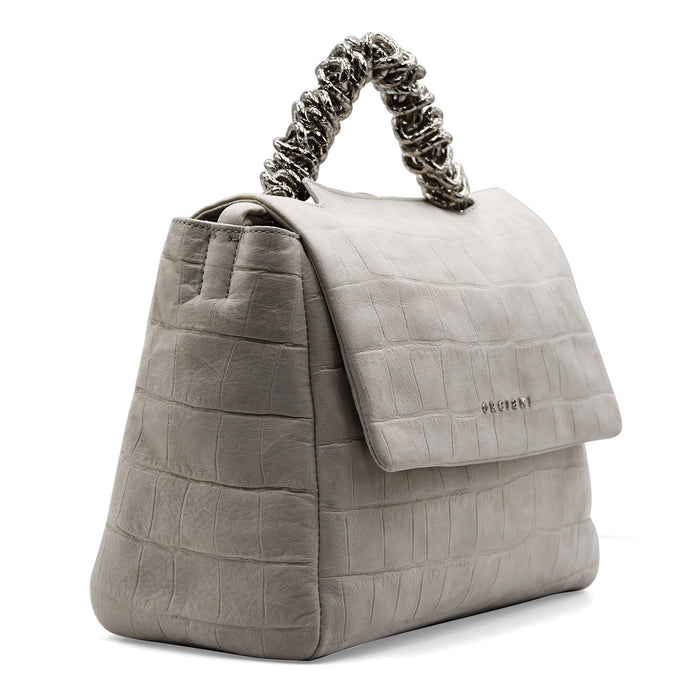 Borsa Orciani Sveva Twilight Piccola Gesso Nabuk Stampa Cocco