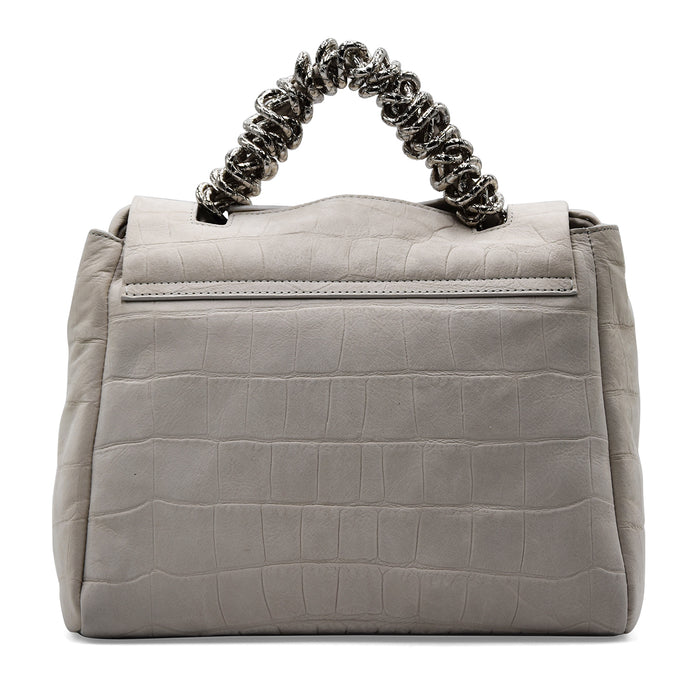 Borsa Orciani Sveva Twilight Piccola Gesso Nabuk Stampa Cocco