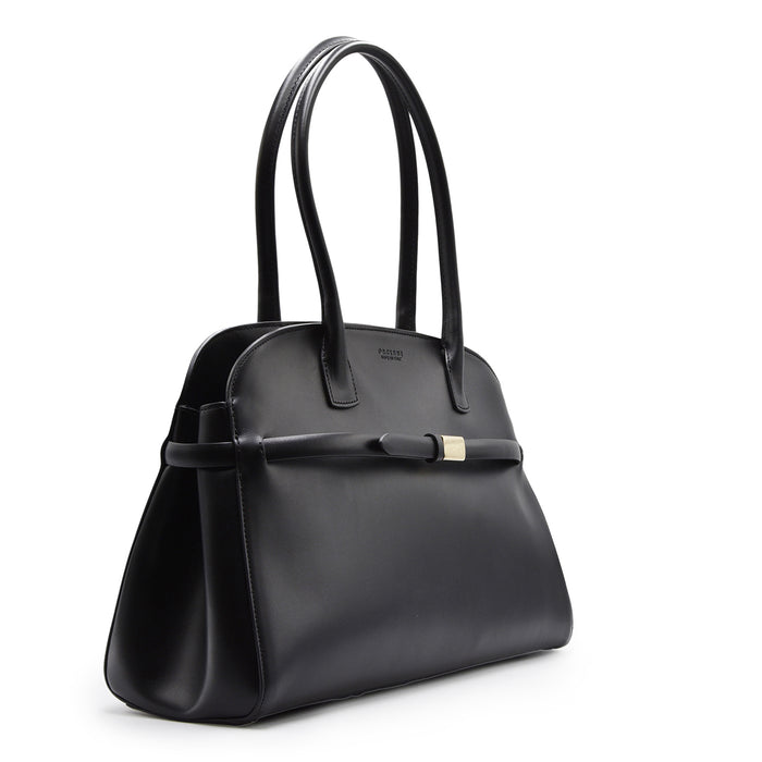 Borsa Orciani Donna Aura Alba Large Pelle Nera Made in Italy