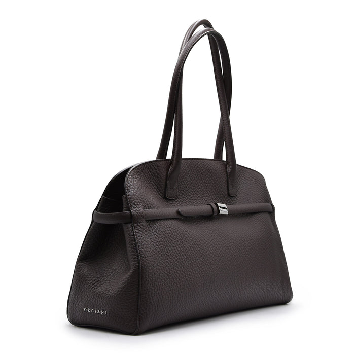 Borsa Orciani Donna Pelle Martellata Soft Marrone Testa Di Moro