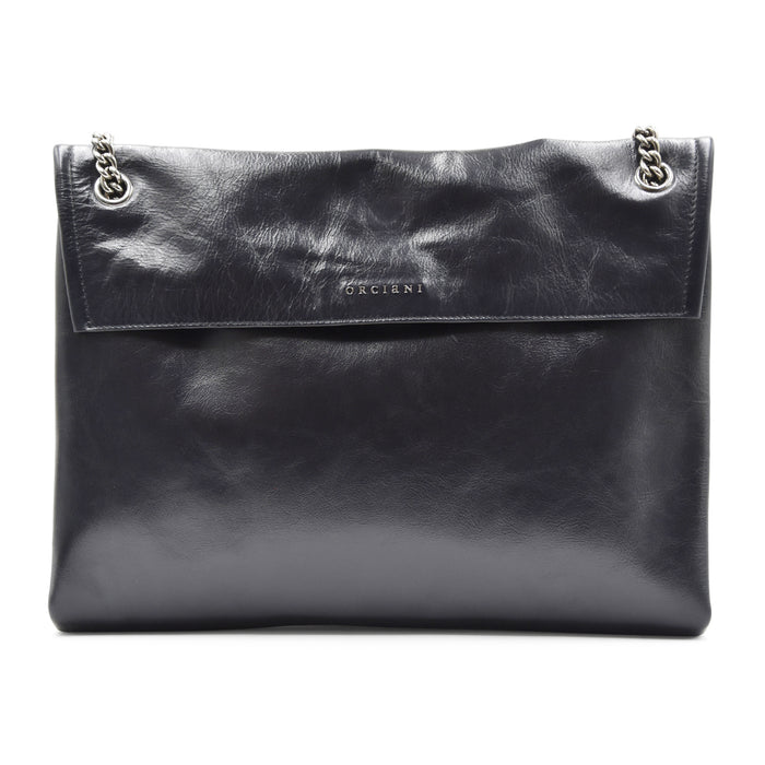 Borsa Orciani Venus Midi Donna Nero In Pelle Catena E Fibbia