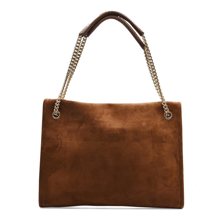 Borsa A Spalla Orciani Donna Venus Peach Midi in Suede Cocoa