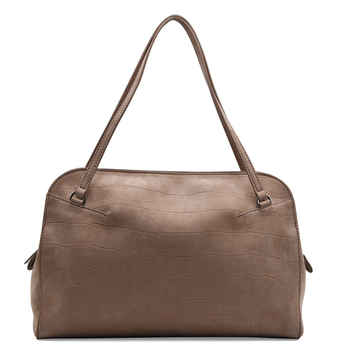 Borsa A Spalla Orciani Nabuk Cocco Taupe Tracolla Regolabile