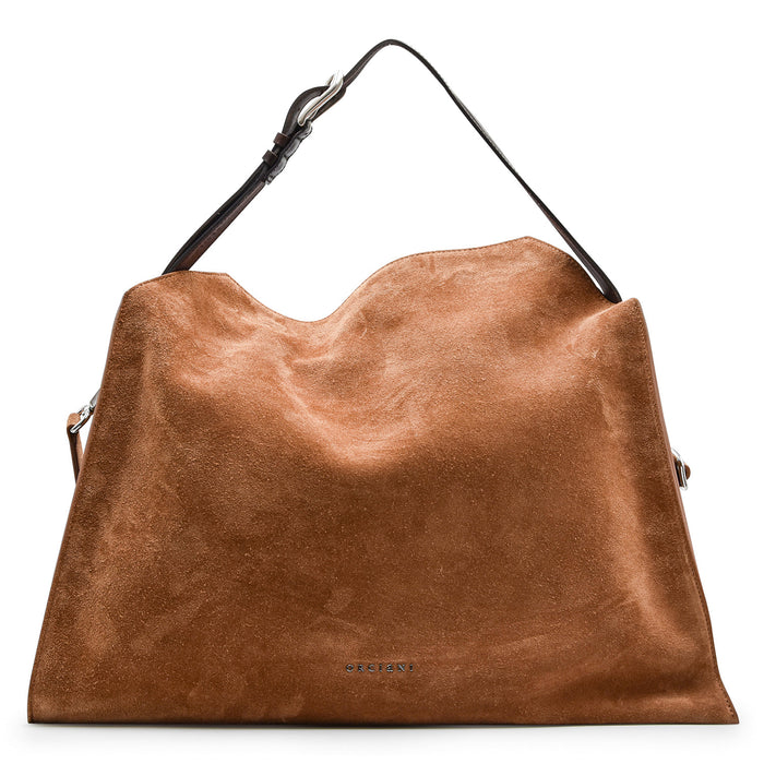 Borsa Orciani Trinity Peach Large Essenziale Suede Sella E Cuoio