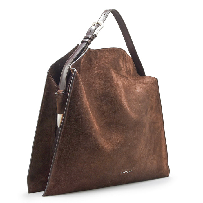 Borsa Orciani Donna Trinity Peach Large In Suede Testa Di Moro