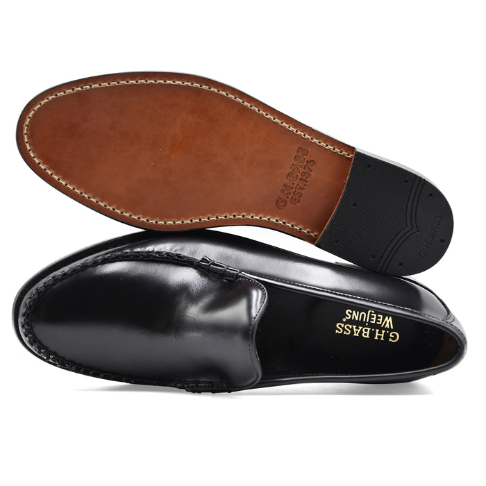 Mocassini Uomo G.H. BASS Weejuns Cobra Venetian Nero In Pelle